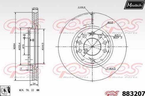 Maxtech 883207.0080 - Discofreno autozon.pro