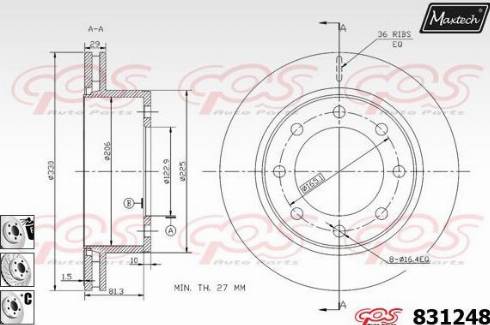 Maxtech 831248.6880 - Discofreno autozon.pro