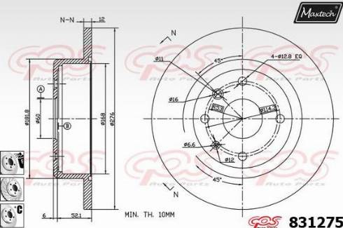 Maxtech 831275.6880 - Discofreno autozon.pro