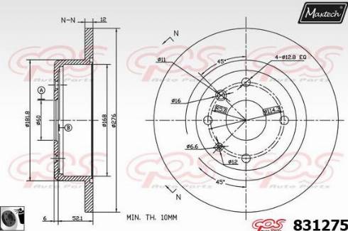 Maxtech 831275.0060 - Discofreno autozon.pro