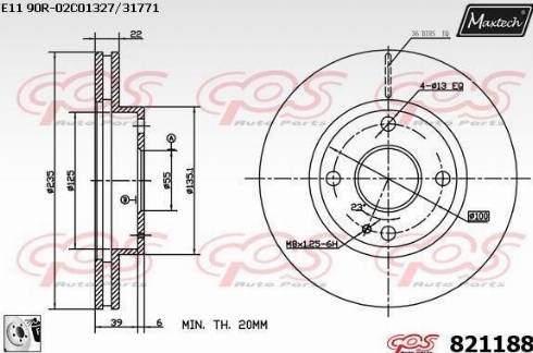 Maxtech 821188.0080 - Discofreno autozon.pro