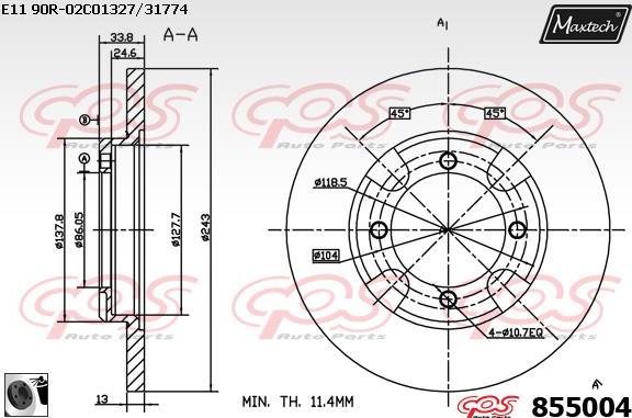 Maxtech 821188 - Discofreno autozon.pro