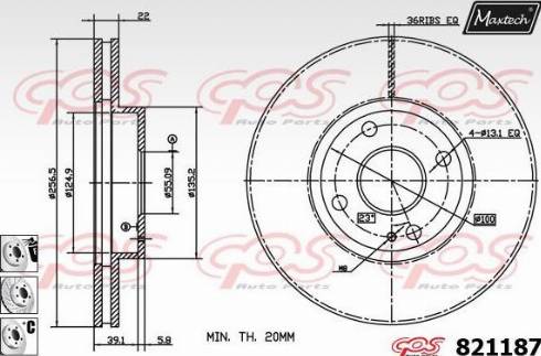 Maxtech 821187.6980 - Discofreno autozon.pro