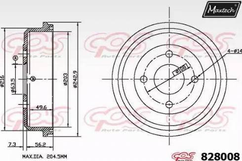 Maxtech 828008.0000 - Tamburo freno autozon.pro