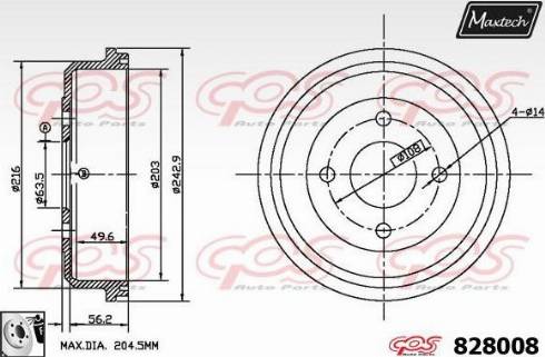 Maxtech 828008.0080 - Tamburo freno autozon.pro