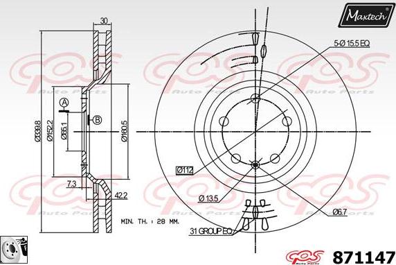 Maxtech 828008 - Tamburo freno autozon.pro