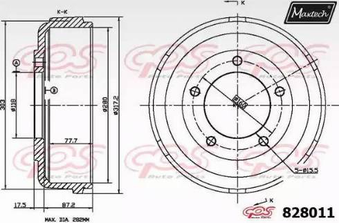 Maxtech 828011.0000 - Tamburo freno autozon.pro