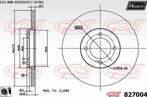 Maxtech 827004.0060 - Discofreno autozon.pro