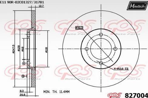 Maxtech 827004.0000 - Discofreno autozon.pro