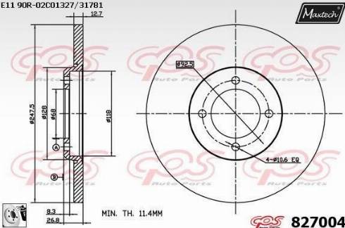 Maxtech 827004.0080 - Discofreno autozon.pro