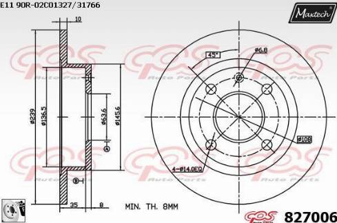 Maxtech 827006.0080 - Discofreno autozon.pro