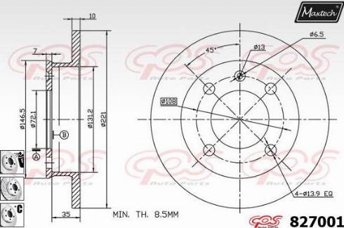 Maxtech 827001.6880 - Discofreno autozon.pro