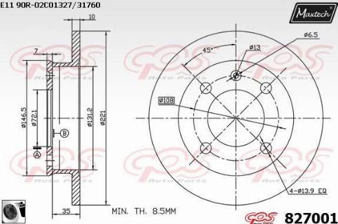 Maxtech 827001.0060 - Discofreno autozon.pro