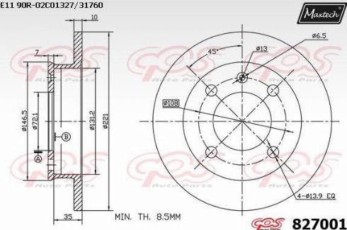 Maxtech 827001.0000 - Discofreno autozon.pro