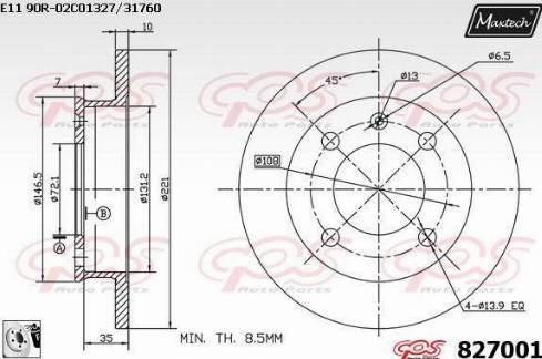 Maxtech 827001.0080 - Discofreno autozon.pro