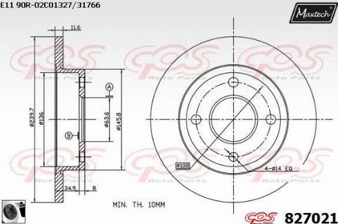 Maxtech 827021.0060 - Discofreno autozon.pro