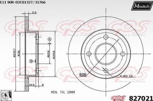 Maxtech 827021.0080 - Discofreno autozon.pro