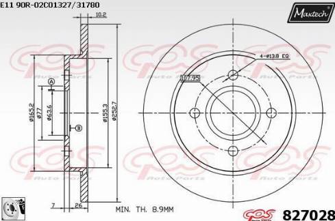 Maxtech 827028.0080 - Discofreno autozon.pro