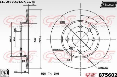 Maxtech 875602.0080 - Discofreno autozon.pro