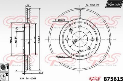 Maxtech 875615.6060 - Discofreno autozon.pro