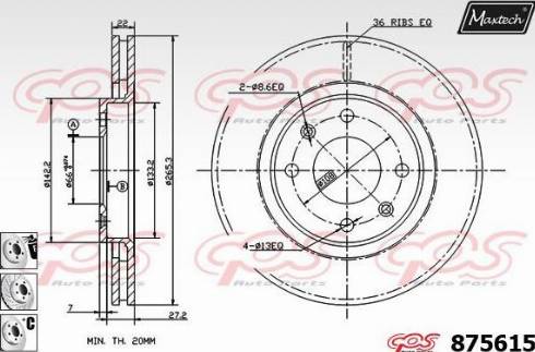 Maxtech 875615.6880 - Discofreno autozon.pro