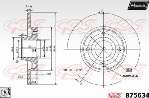 Maxtech 875634.0085 - Discofreno autozon.pro