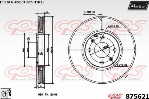 Maxtech 875621.0080 - Discofreno autozon.pro