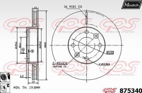 Maxtech 875340.6060 - Discofreno autozon.pro