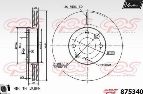 Maxtech 875340.0060 - Discofreno autozon.pro