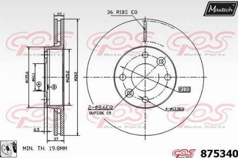 Maxtech 875340.0080 - Discofreno autozon.pro