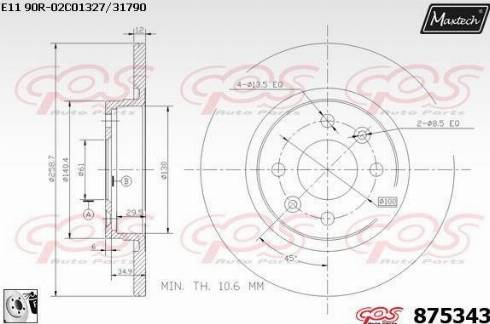 Maxtech 875343.0080 - Discofreno autozon.pro