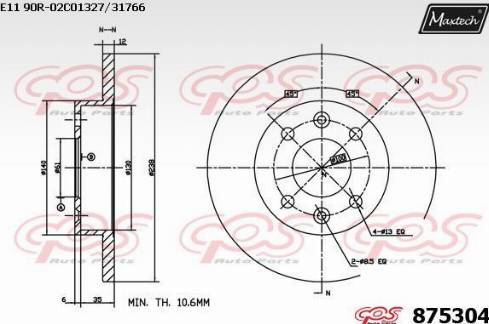 Maxtech 875304.0000 - Discofreno autozon.pro