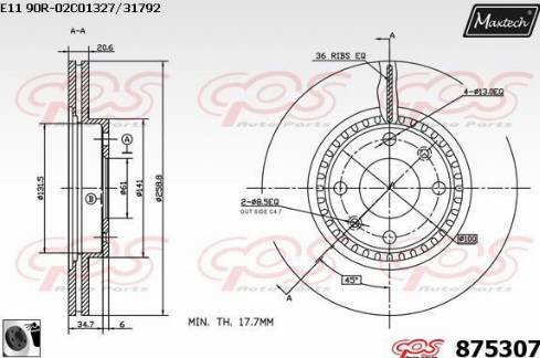 Maxtech 875307.0060 - Discofreno autozon.pro