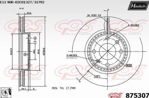 Maxtech 875307.0080 - Discofreno autozon.pro