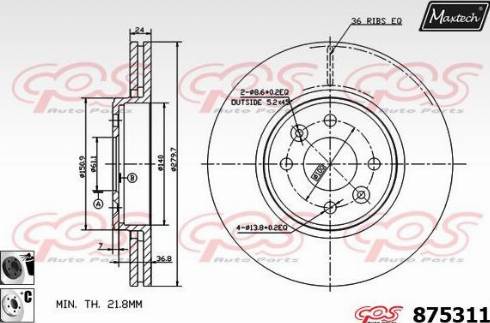 Maxtech 875311.6060 - Discofreno autozon.pro