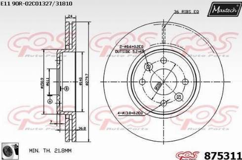 Maxtech 875311.0060 - Discofreno autozon.pro