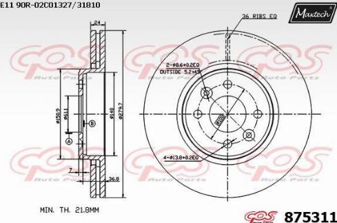 Maxtech 875311.0000 - Discofreno autozon.pro