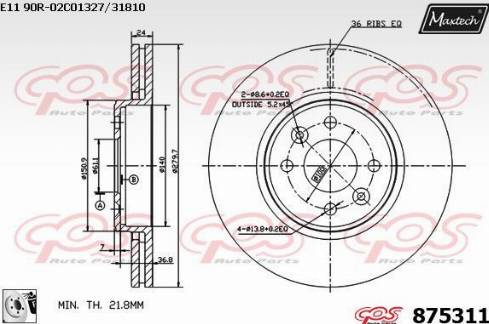 Maxtech 875311.0080 - Discofreno autozon.pro