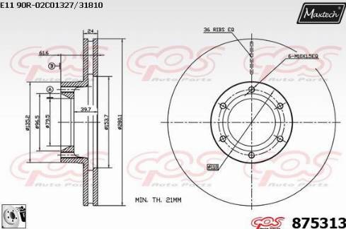 Maxtech 875313.0080 - Discofreno autozon.pro