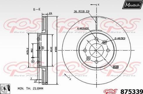 Maxtech 875339.0080 - Discofreno autozon.pro