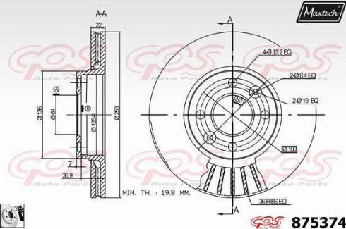 Maxtech 875374.0080 - Discofreno autozon.pro