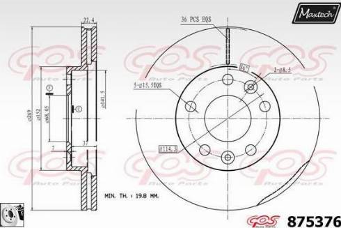 Maxtech 875376.0080 - Discofreno autozon.pro