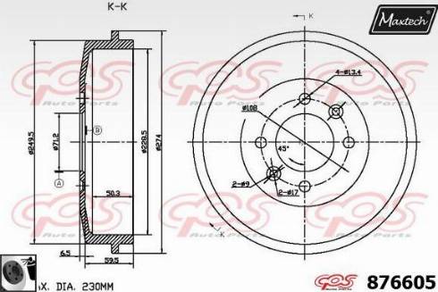 Maxtech 876605.0060 - Tamburo freno autozon.pro