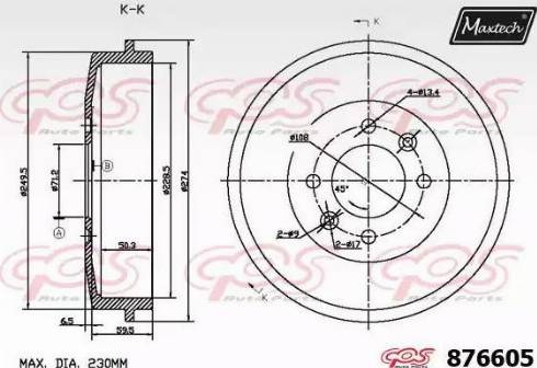 Maxtech 876605.0000 - Tamburo freno autozon.pro