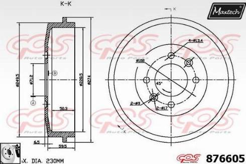 Maxtech 876605.0080 - Tamburo freno autozon.pro