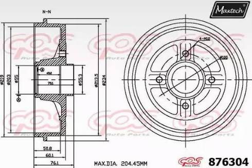 Maxtech 876304.0000 - Tamburo freno autozon.pro