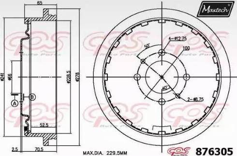 Maxtech 876305.0000 - Tamburo freno autozon.pro