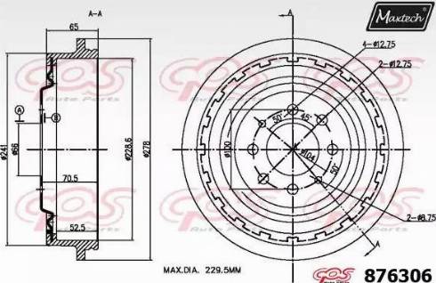 Maxtech 876306.0000 - Tamburo freno autozon.pro