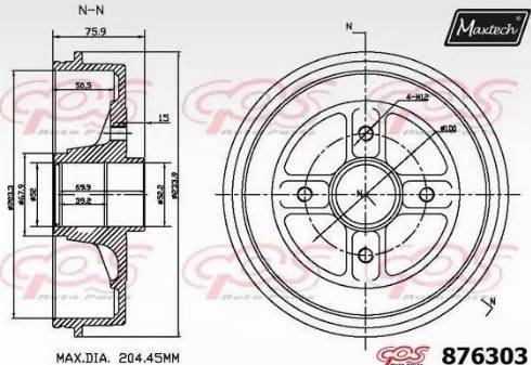 Maxtech 876303.0000 - Tamburo freno autozon.pro