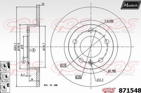 Maxtech 871548.6980 - Discofreno autozon.pro